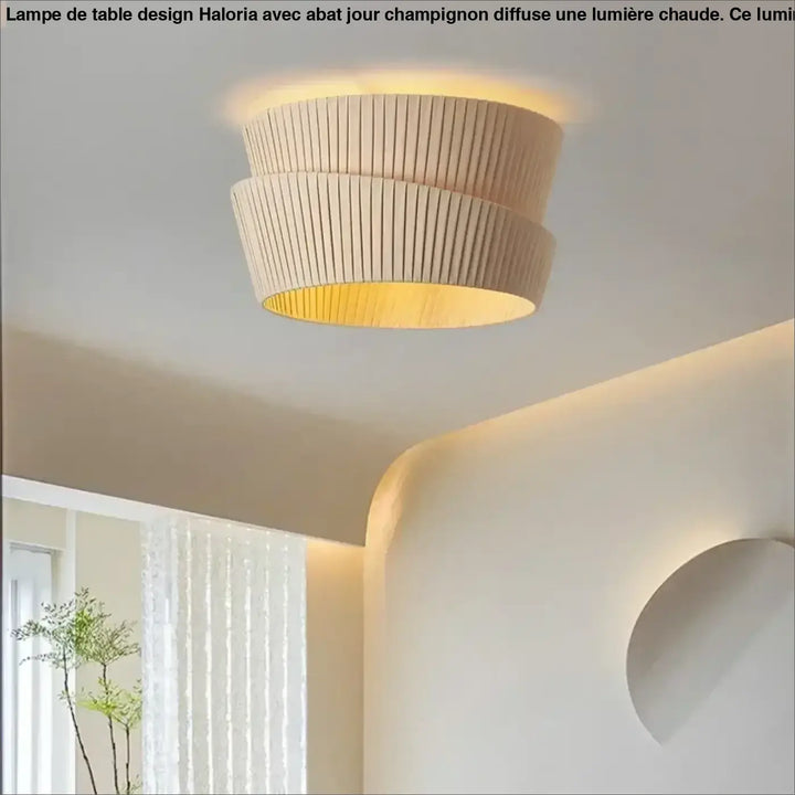 Plafonnier beige plissé koto avec intérieur lumineux et chaleureux pour lampes suspendues d ambiance élégante