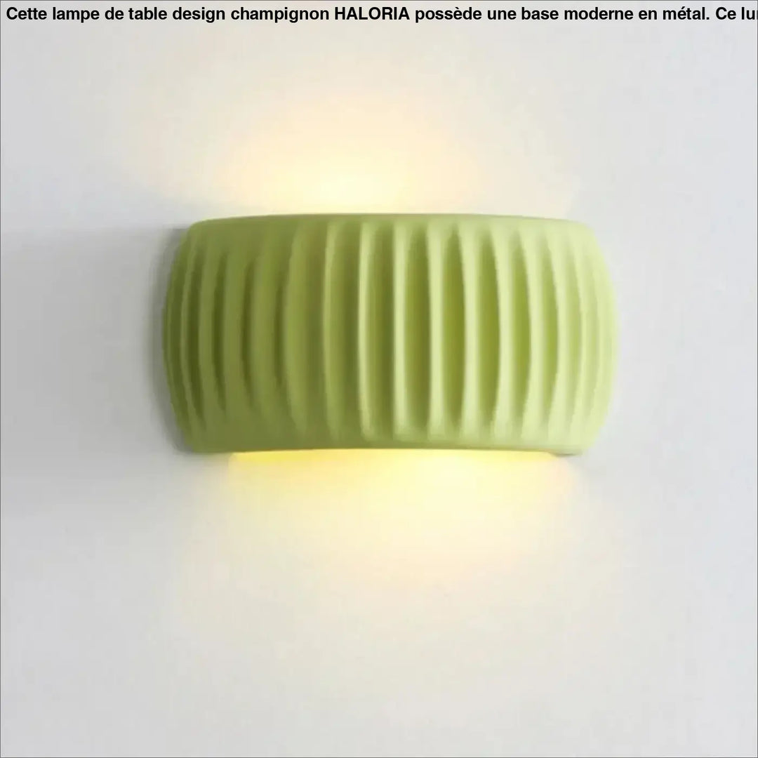 Applique murale krema en céramique lime vert avec effet ridé émettant un chaleureux éclairage tendance