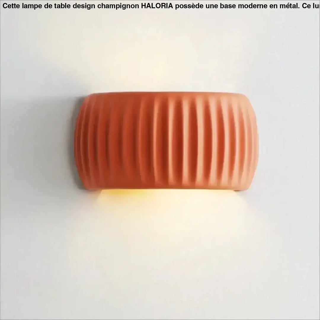 Applique murale krema cylindrique terracotta avec effet ridé vertical pour un intérieur tendance