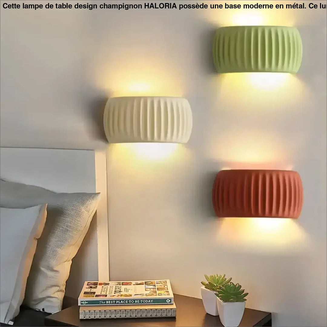 Applique murale krema effet ridé en céramique moderne vert sauge, blanc cassé et terracotta orange tendance