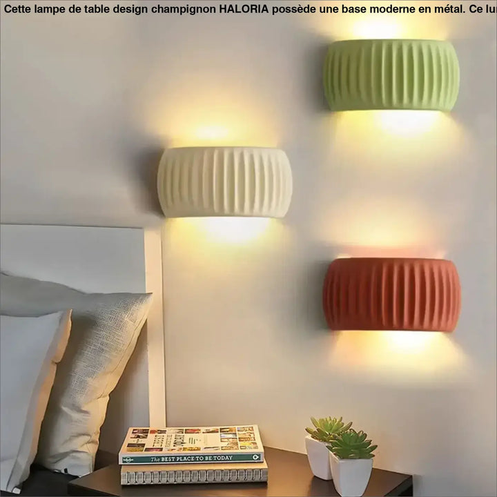 Applique murale krema effet ridé en céramique moderne vert sauge, blanc cassé et terracotta orange tendance