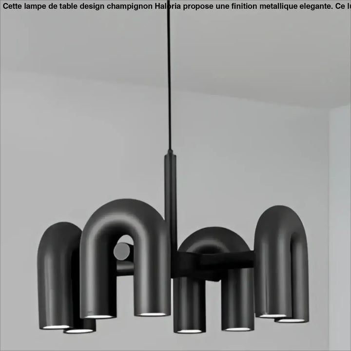 Suspension luminaire ura en forme de u noir mat avec un design industriel moderne pour luminaire design suspension luminaire