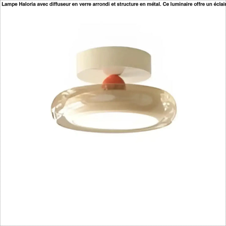 Luminaire plafonnier auriona avec dôme en verre soufflé dépoli et base circulaire blanche luminaire plafonnier décorative