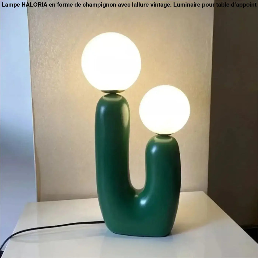 Lampe de table tsilo en céramique vert émeraude avec deux ampoules sphériques blanches lumineuses sont-elles incluses