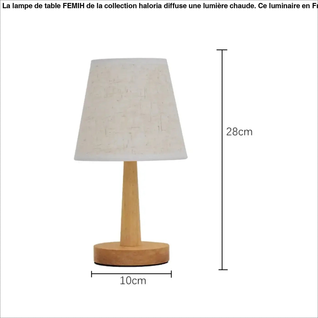 Lampe de table bois naturel avec abat jour pour deco