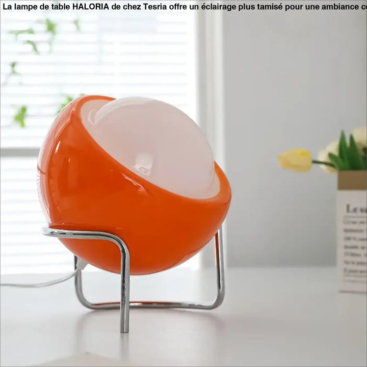 Lampe de table design boule inclinee pour interieur chic