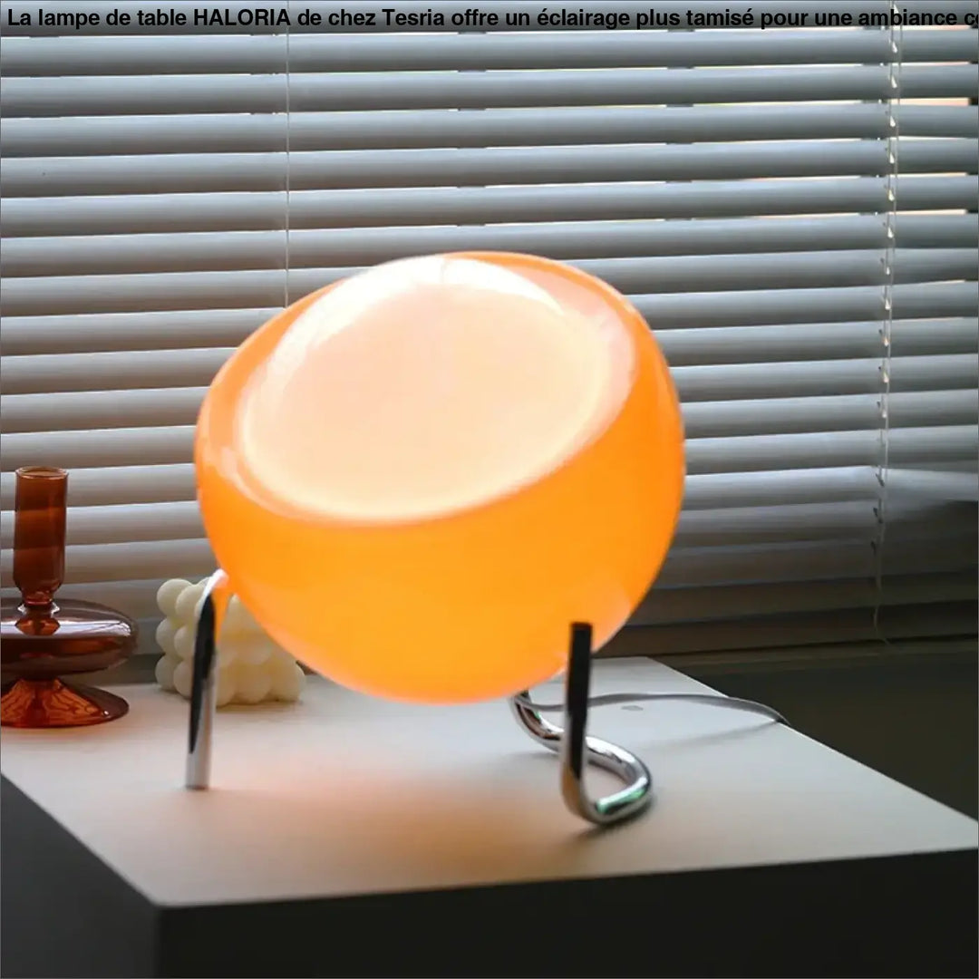 Lampe de table design boule inclinee pour interieur chic