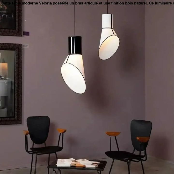 Suspension luminaire biazo moderne avec corps cylindriques noirs et blancs et diffuseur en verre dépoli pour horn standing floor