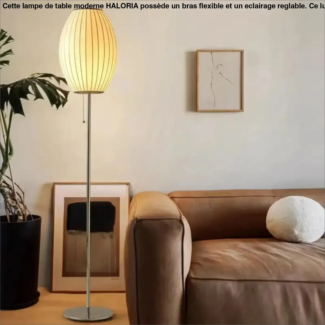 Lampadaire monna avec globe lumineux à abat-jour en tissu translucide et pied en chrome pour style nordique décoration intérieure