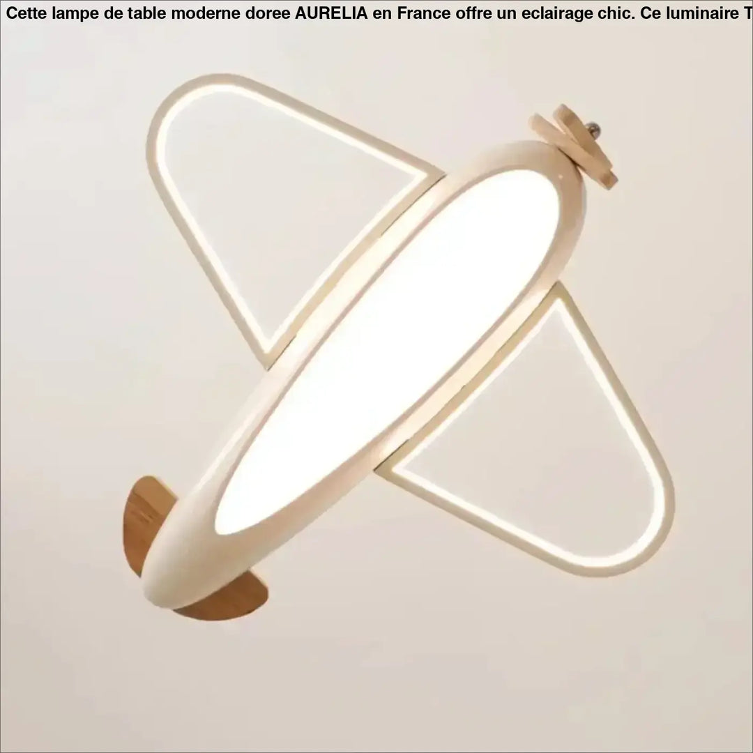 Suspension luminaire enfant en forme d’avion crème avec accents en bois pour chambre d’enfant avivi