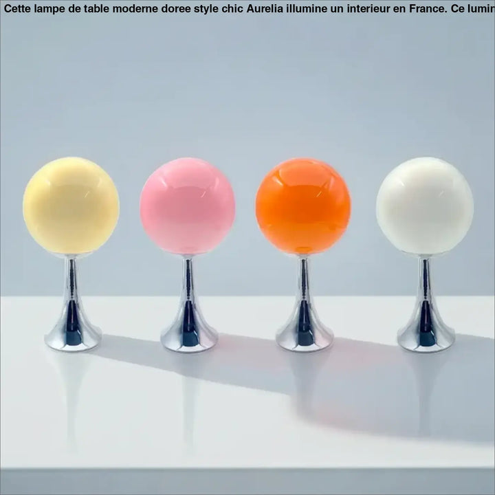 Lampe de chevet boule en verre blanc au style moderne