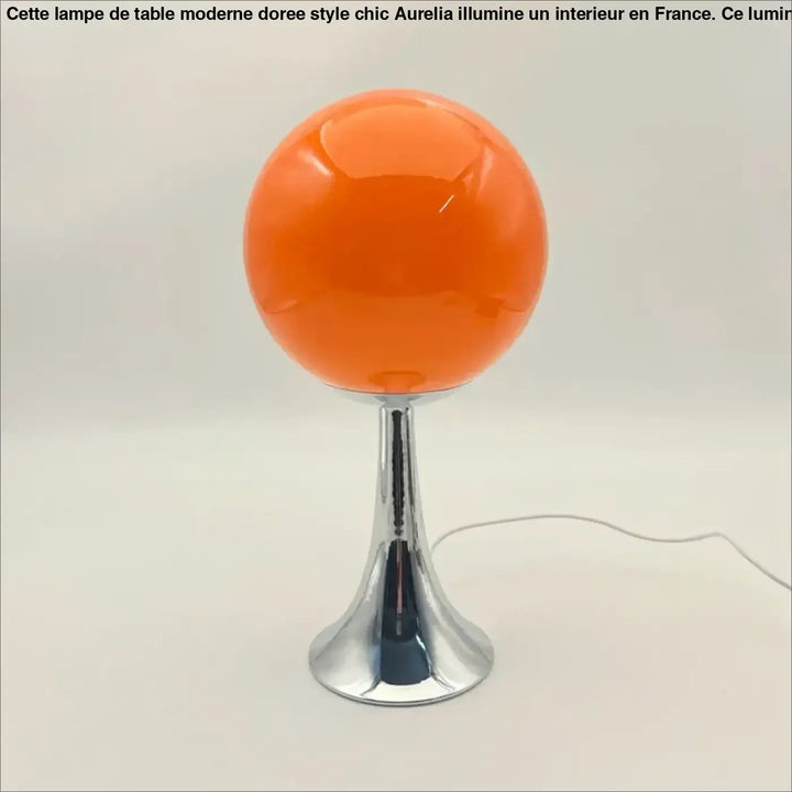 Lampe de chevet boule en verre blanc au style moderne