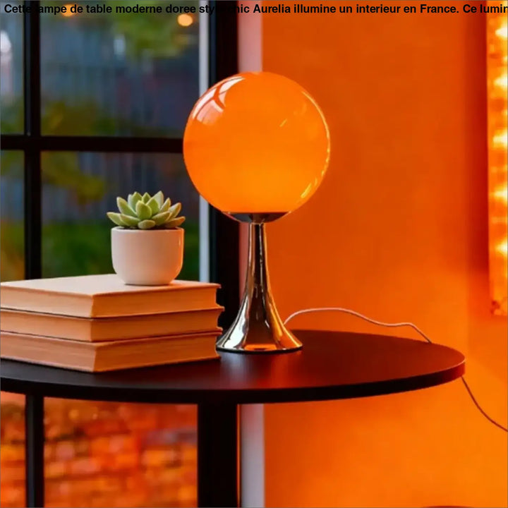Lampe de chevet boule en verre blanc au style moderne