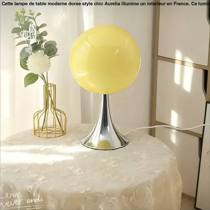 Lampe de chevet boule en verre blanc au style moderne