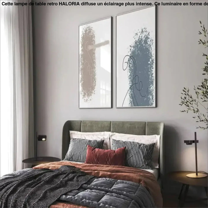 Lampe de table eclia avec tige élancée et éclairage directionnel au design moderne pour une table design élégante