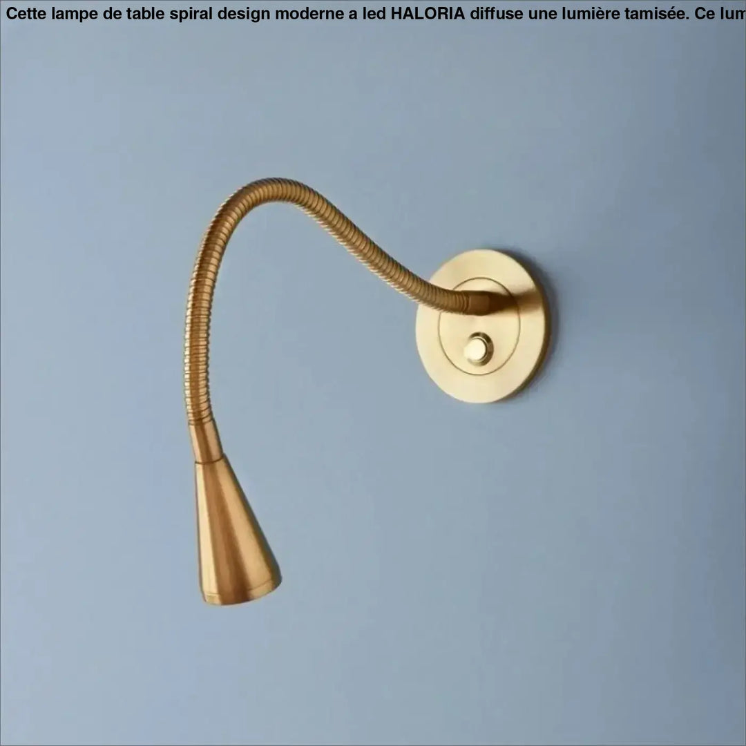 Applique murale cobra en laiton doré avec col orientable et tête conique idéale pour lampe murale de lecture et étude