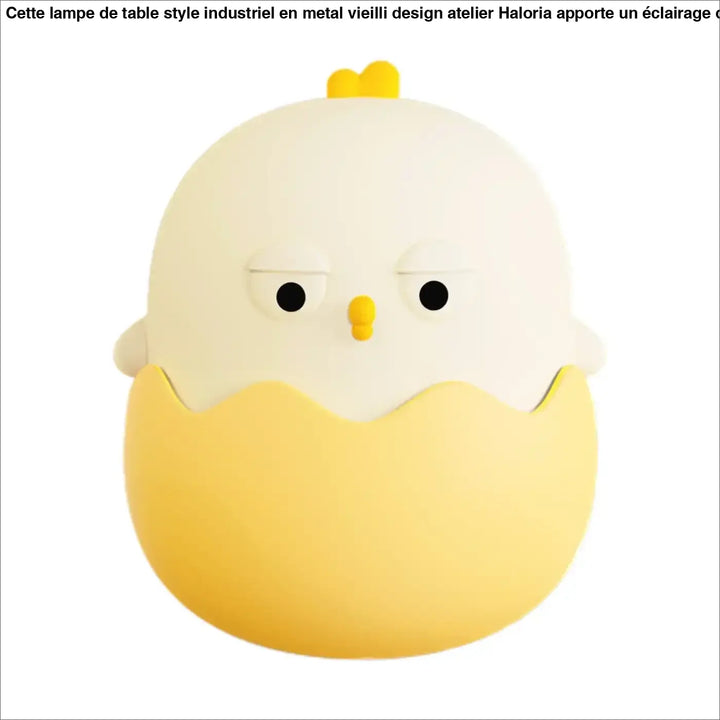 Coque de téléphone ptibou en forme de poussin blanc et jaune avec veilleuse led douce et design coquille d’œuf