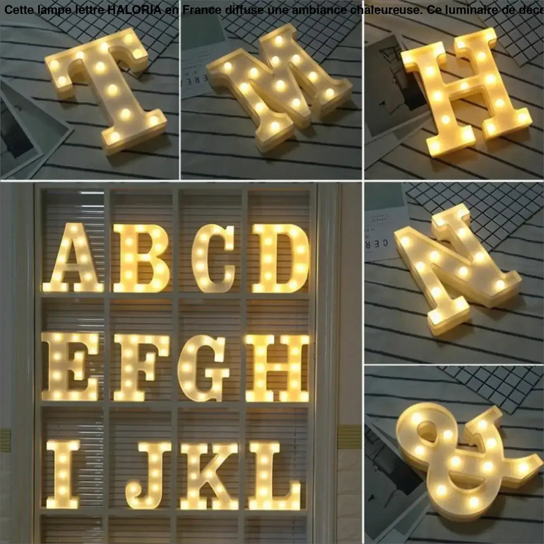 Lampe Lettre 3D Majuscules Bords Larges Veilleuse