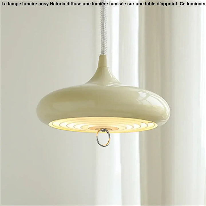 Suspension luminaire haus creme brillant en forme de goutte avec motifs circulaires concentriques luminaire vintage