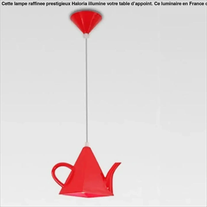 Suspension luminaire aroma rouge en forme d arrosoir géométrique design original pour touche d originalité