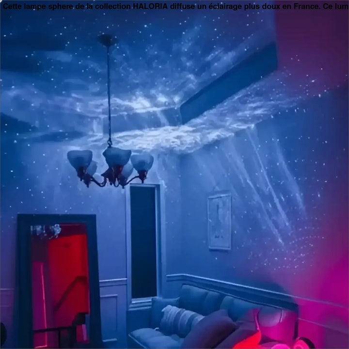 Lampe sphere suspension avec trois abats-jours en verre dépoli et chaîne en métal sombre collection haloria