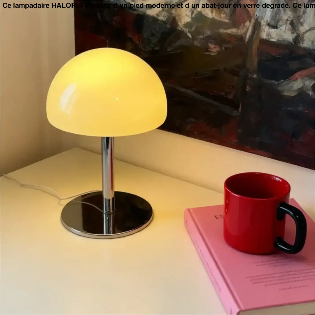 Lampe de chevet vitra style nordique avec abat-jour translucide jaune brillant et base chrome poli plus qu’un éclairage décoratif