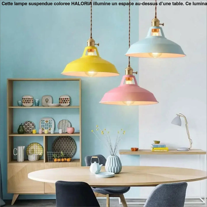 Lampe Suspendue Colorée en Aluminium Style Rétro