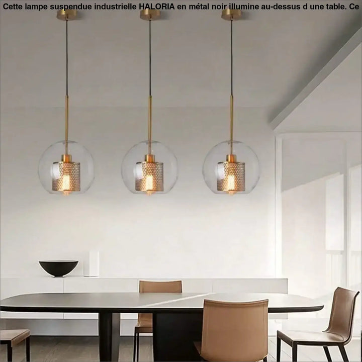 Lampe Suspendue Industrielle avec Grille en Verre