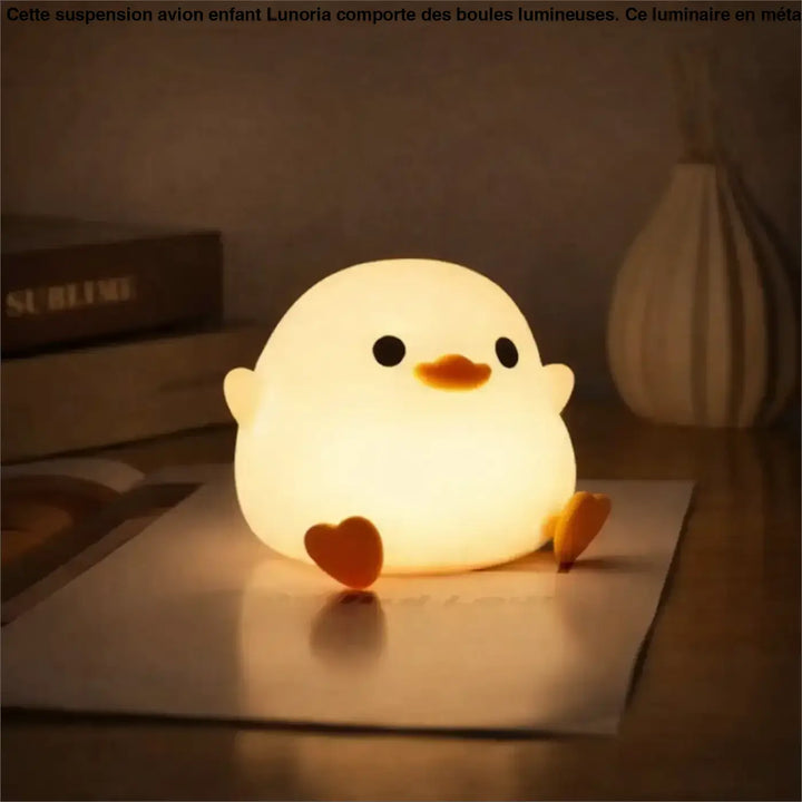 Veilleuse magique en silicone blanc en forme de poussin doux avec touche lumineuse et lumineuse joue animalix