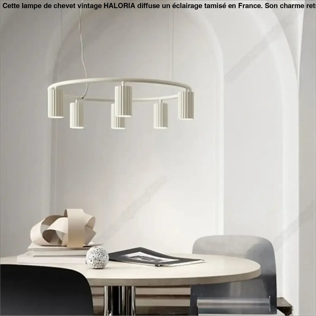 Suspension luminaire donna circle chandelier blanc moderne avec lampes cylindriques pour décoration esthétique lumineuse