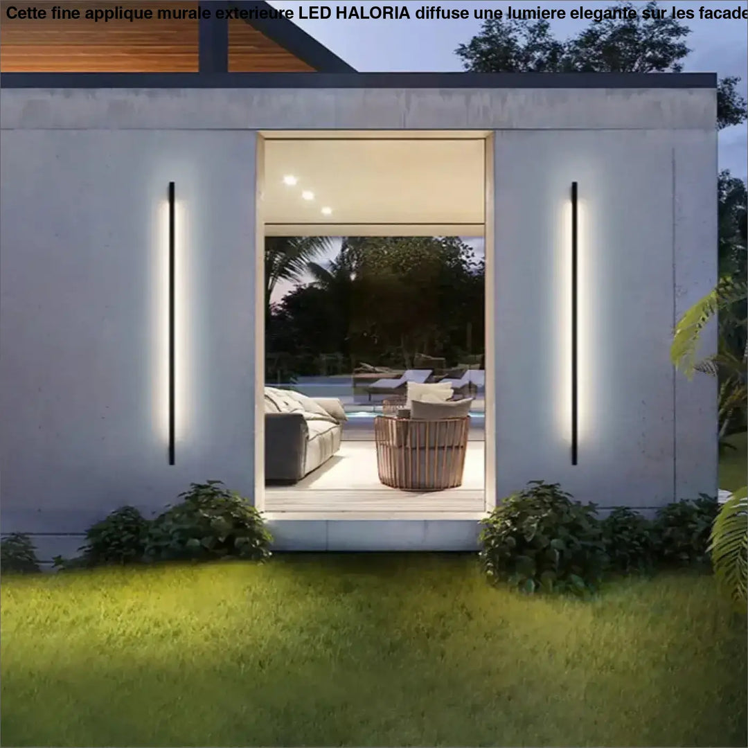 Longue Et Fine Applique Murale Extérieure LED Noire En Aluminium