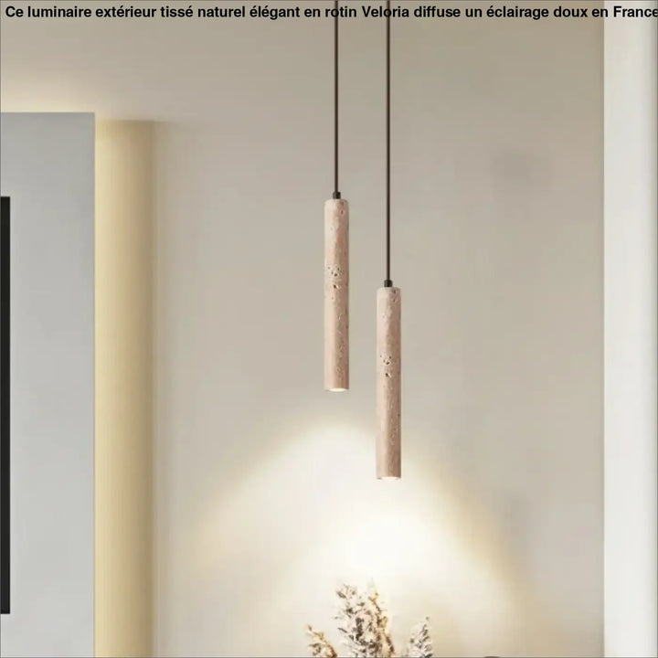 Suspension cylindrique LED moderne en métal doré

