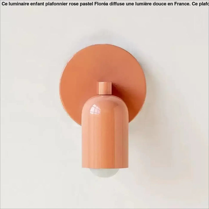 Applique murale coridor design minimaliste en terre cuite mate avec abat-jour cylindrique et rosace circulaire