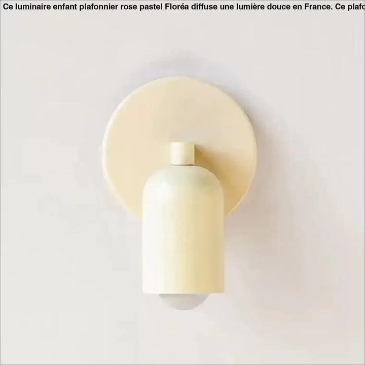 Applique murale design minimaliste cream avec abat-jour cylindrique et plaque circulaire suffit d’un éclairage élégant