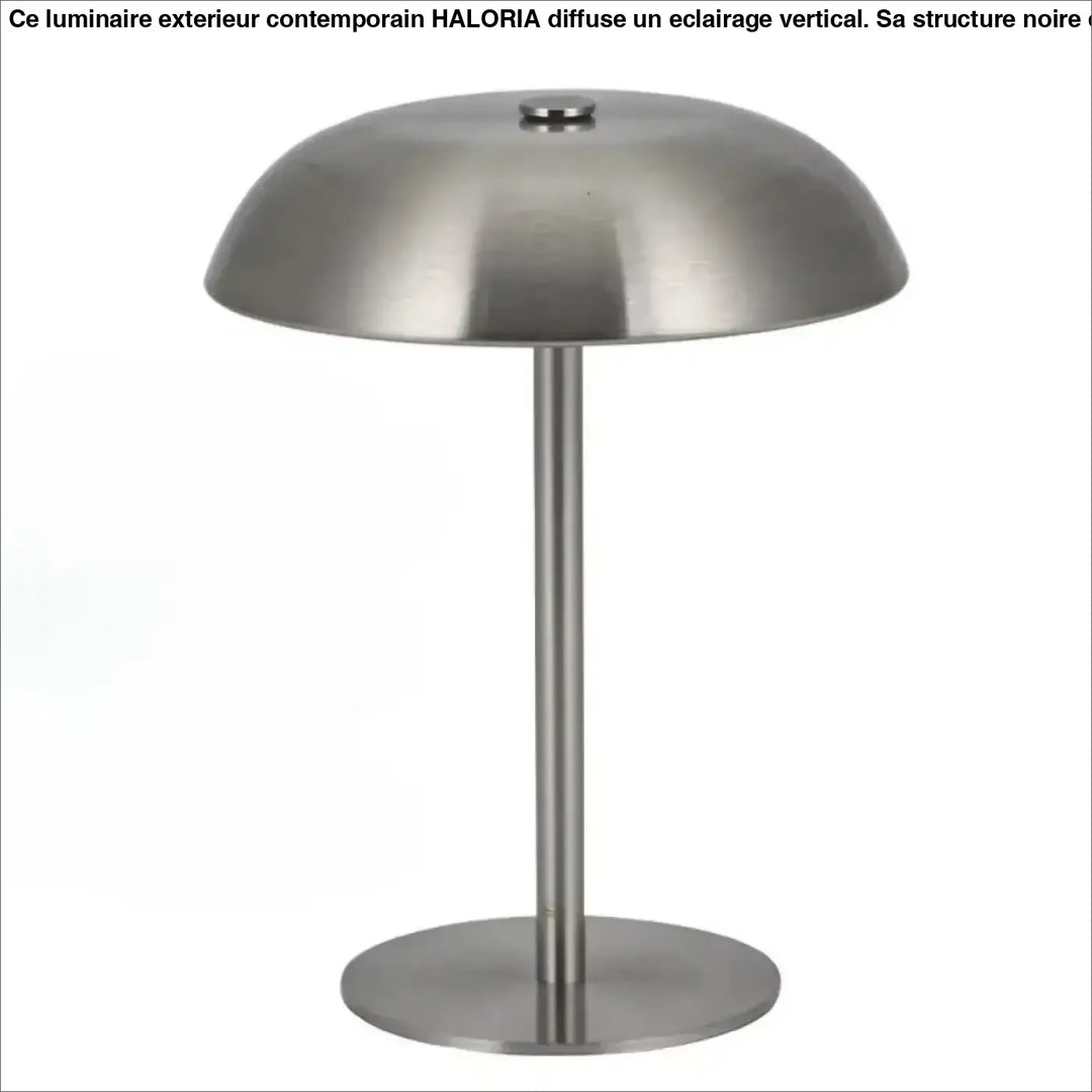 Lampe de table metany en acier inoxydable brossé avec dome et base cylindrique led à intensité variable tactile
