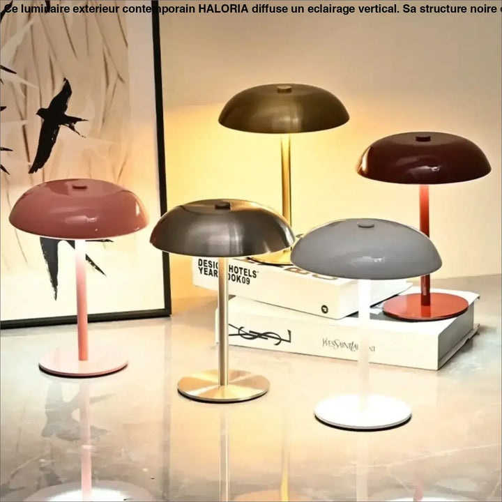 Lampe de table metany avec leds à intensité variable et marche arrêt tactile base métallique finition mate et brillante