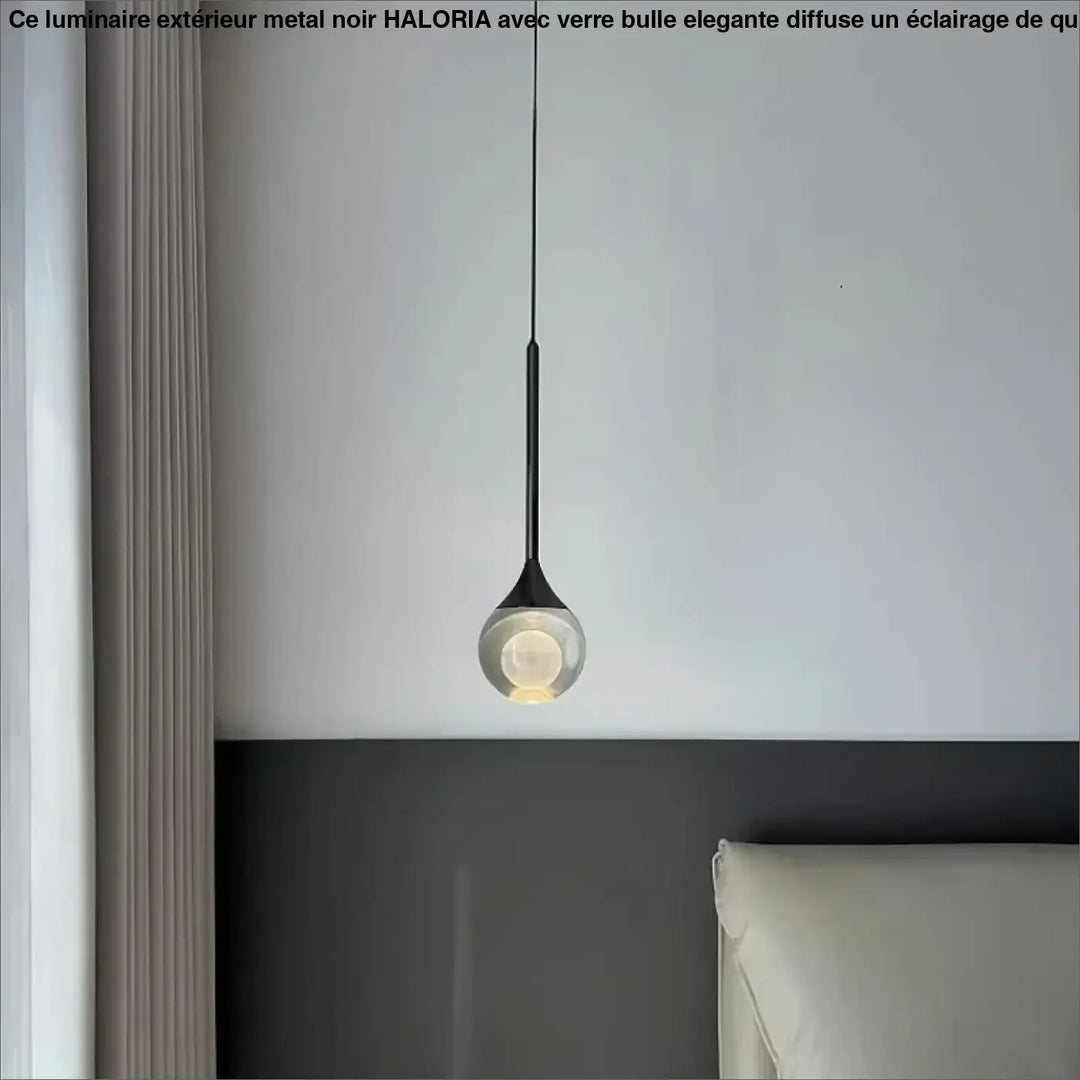 Suspension Moderne LED Goutte Cristal Et Fer Forgé Élégante

