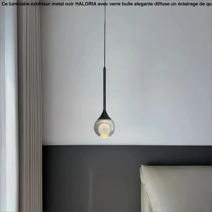 Suspension Moderne LED Goutte Cristal Et Fer Forgé Élégante

