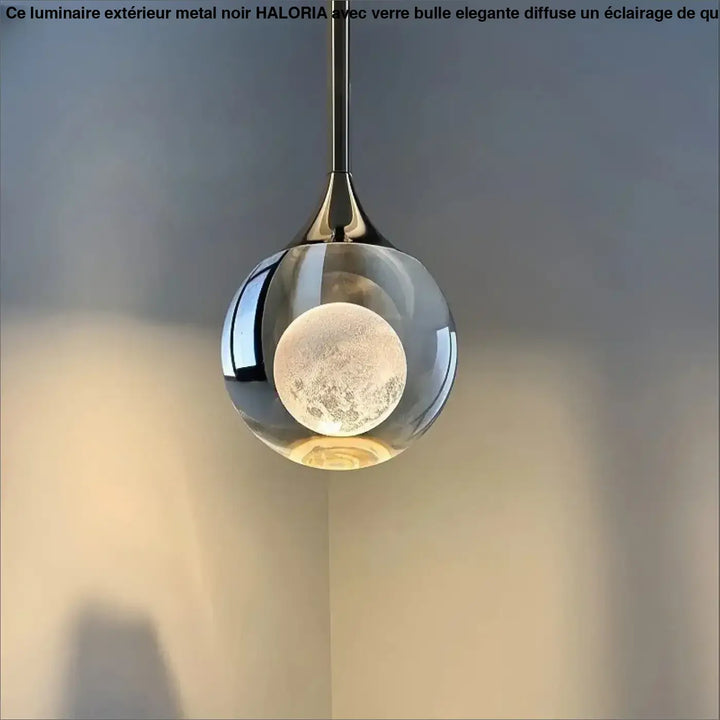 Suspension Moderne LED Goutte Cristal Et Fer Forgé Élégante

