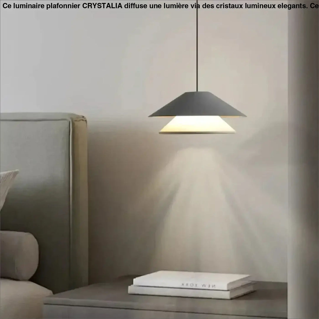 Suspension luminaire moderne gris avec abat-jour conique diffusant une lumière chaude et tamisée luminaire moderne