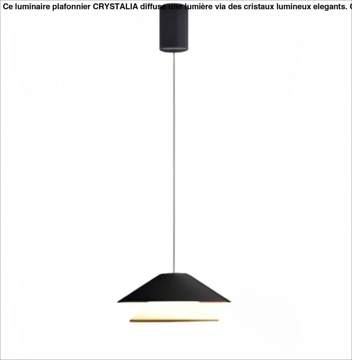 Suspension luminaire noire conique avec design minimaliste et lumière chaleureuse à la base pour intérieur moderne
