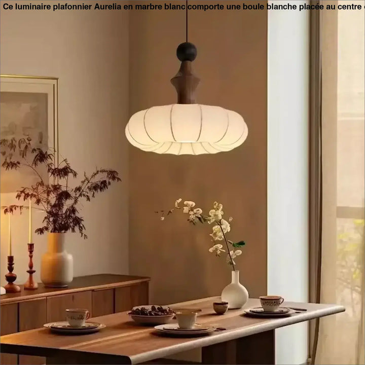 Suspension Luminaire Moderne En Tissu Et Bois Design Éclat Naturel