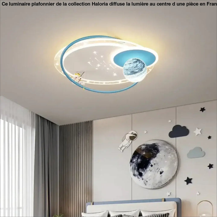 Suspension luminaire design planète et anneaux led moderne
