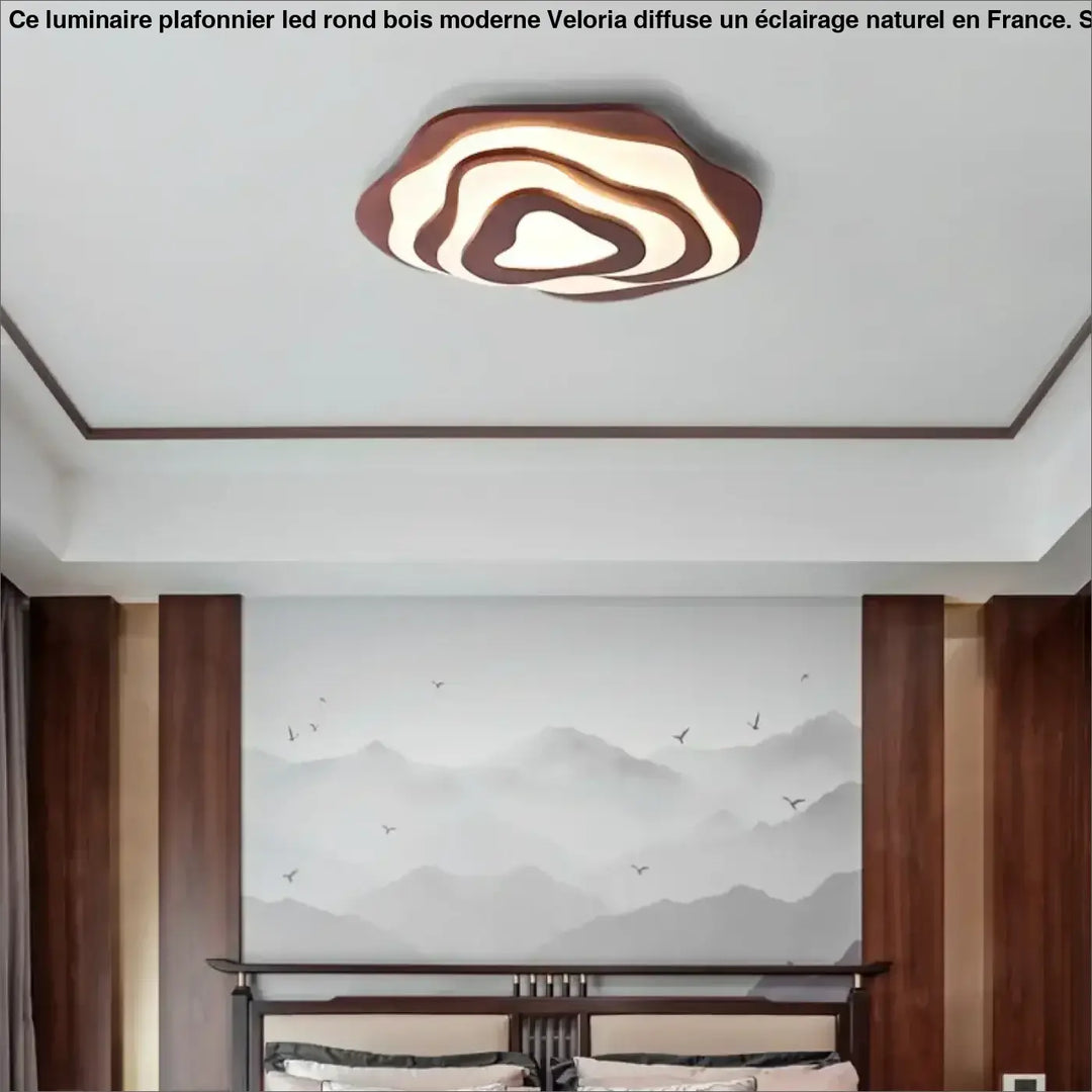 Suspension design moderne bois led contemporain naturel