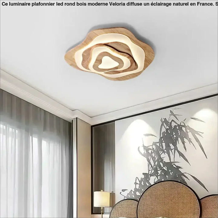 Suspension design moderne bois led contemporain naturel