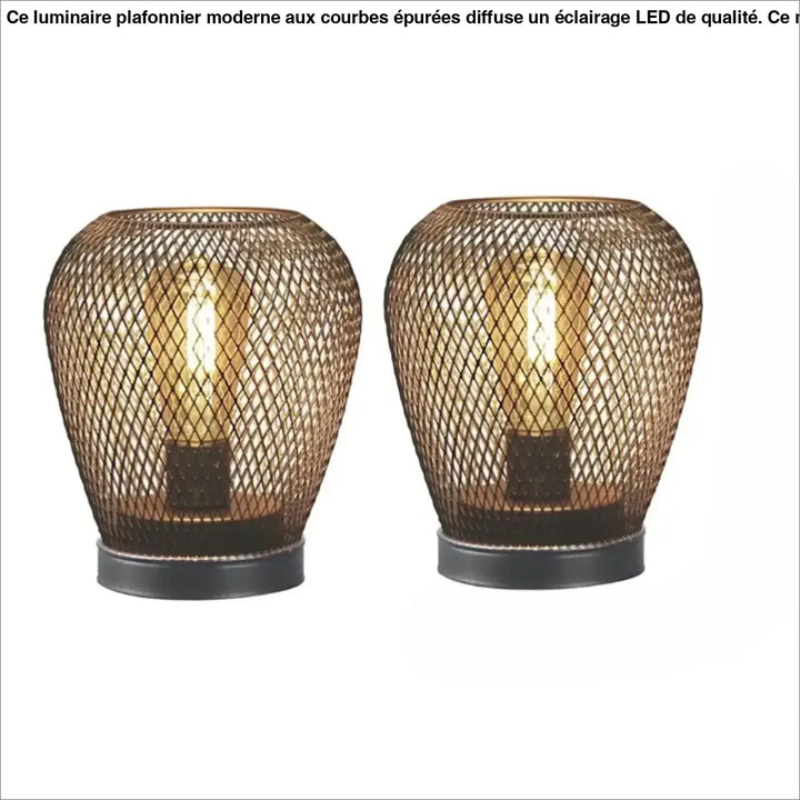 Lampe de table makara en maille bronze avec ampoules à filament, idéale comme pièce décorative et candle holders features