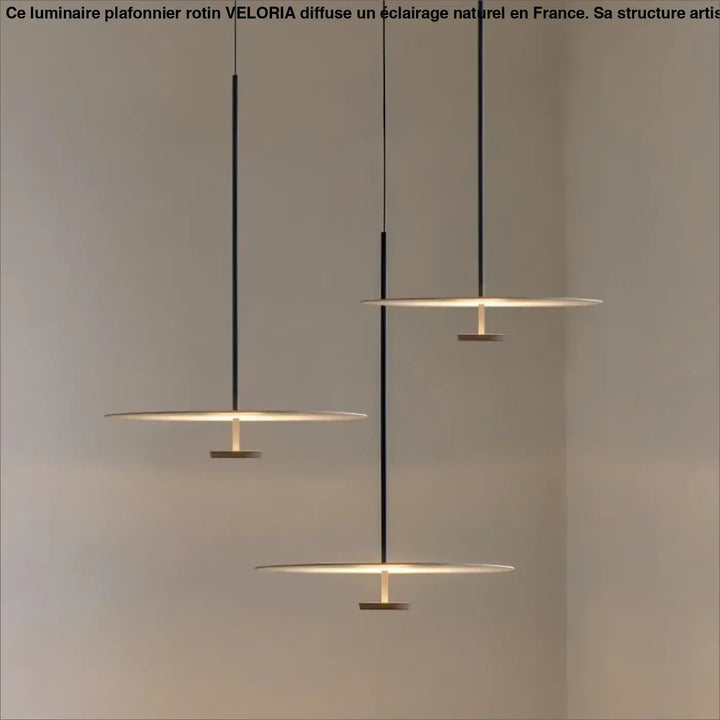Suspension led minimaliste design disque moderne noir pureté