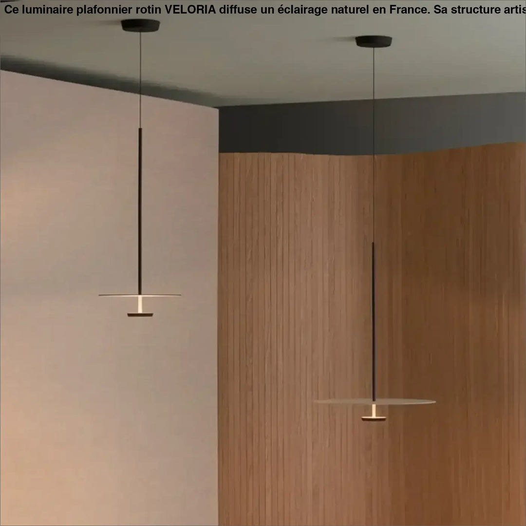 Suspension led minimaliste design disque moderne noir pureté