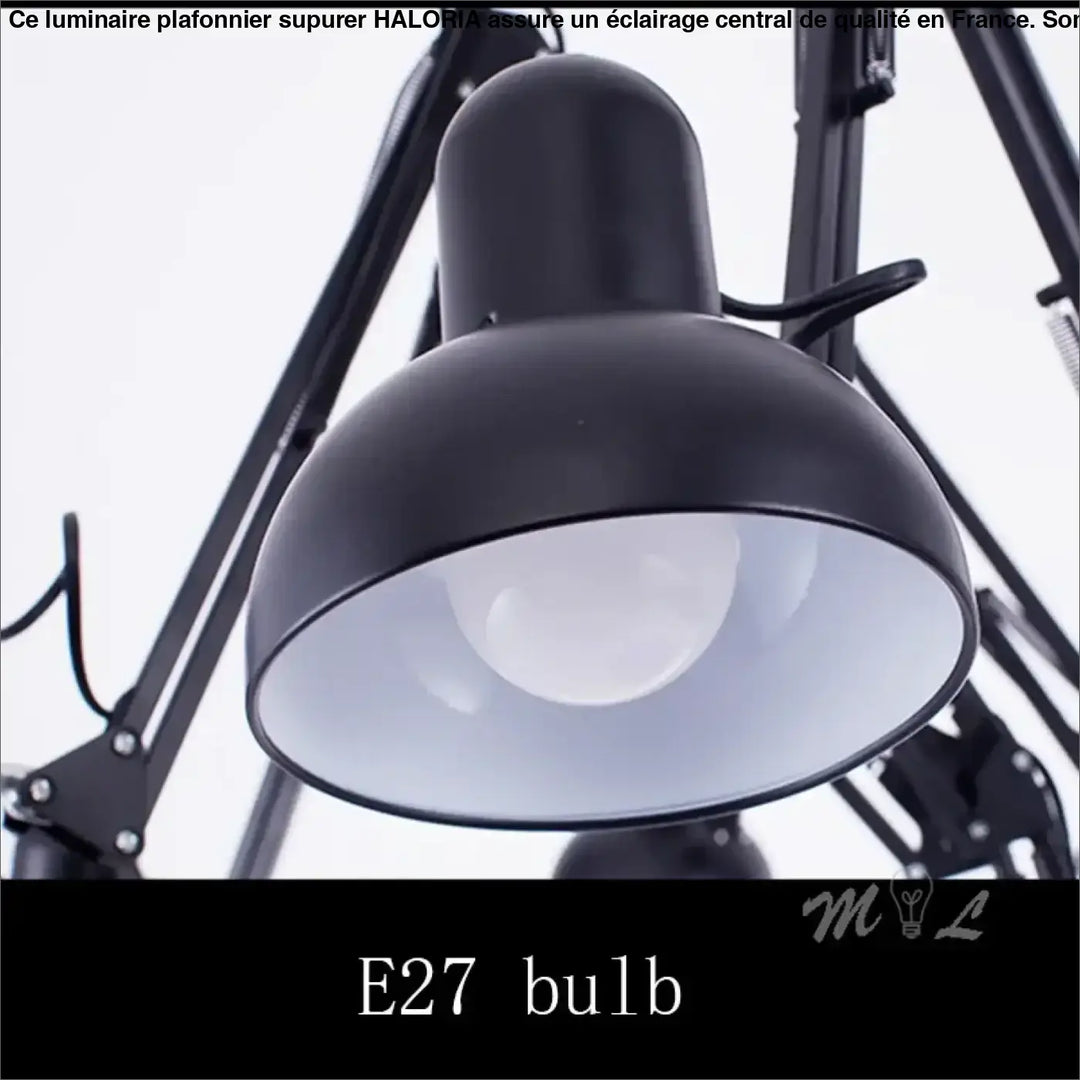 Plafonnier moderne têtes design noir éclairage led