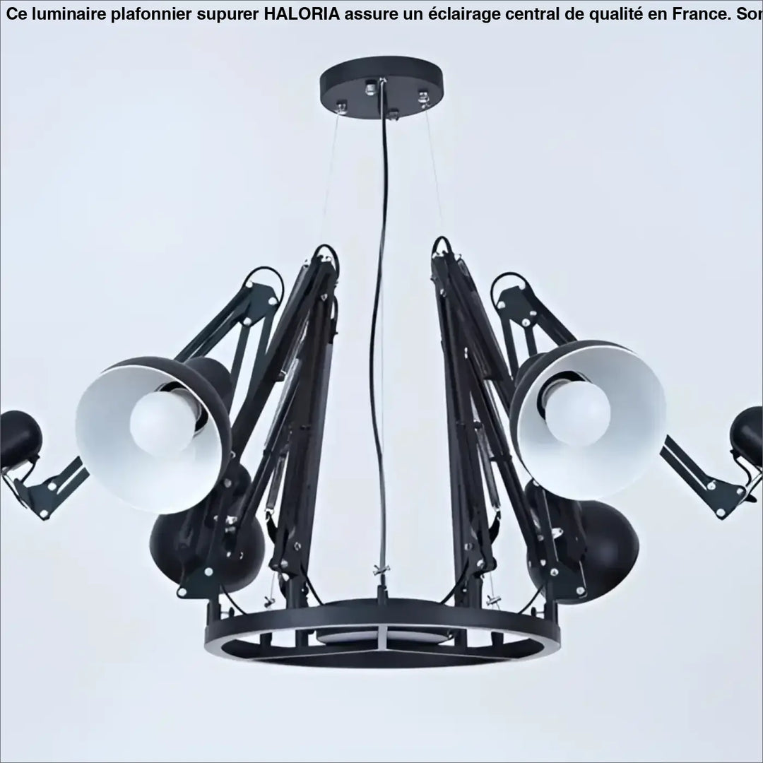 Plafonnier moderne têtes design noir éclairage led